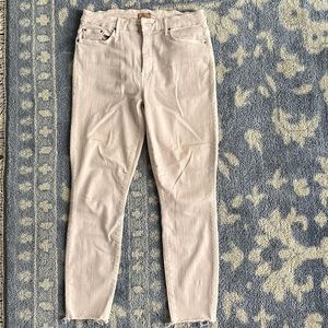 Mother high waisted looker dagger ankle fray jean